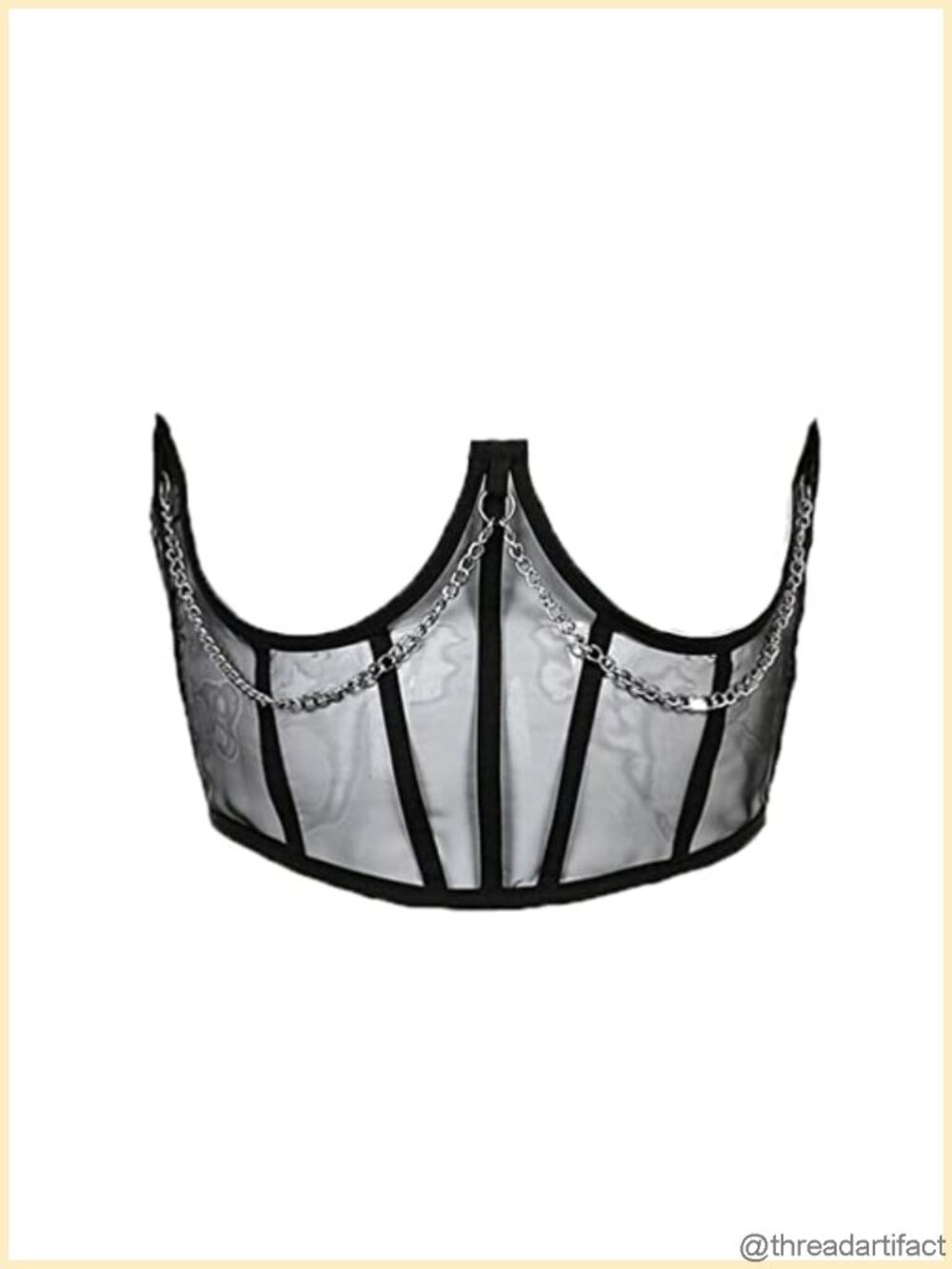 Goth Underbust Corset Belt Steel Boned Mesh Waist Cincher